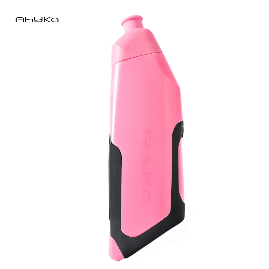 Bidon vélo aéro 600 ml avec porte-bidon en carbone AhyKa, couleur Rose