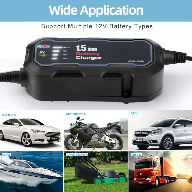 Chargeur et mainteneur de batterie moto intelligent 12 V 1,5 A, photo 3