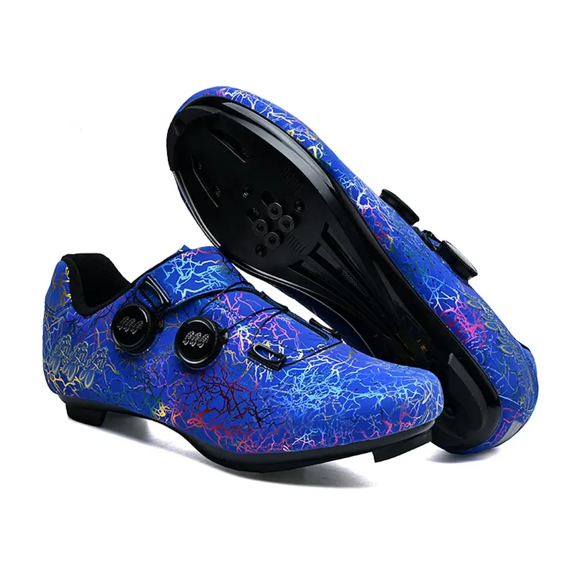 Chaussures vélo de route automatiques à double molette, motif graffiti