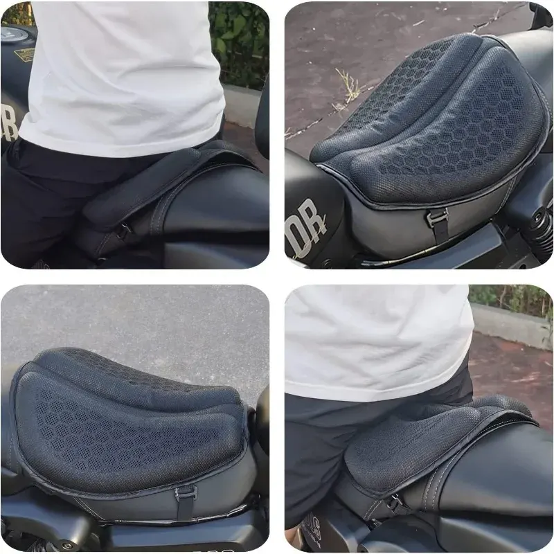 Coussin de selle moto en gel nid d'abeille, antidérapant, photo 5