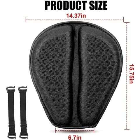 Coussin de selle moto en gel nid d'abeille, antidérapant