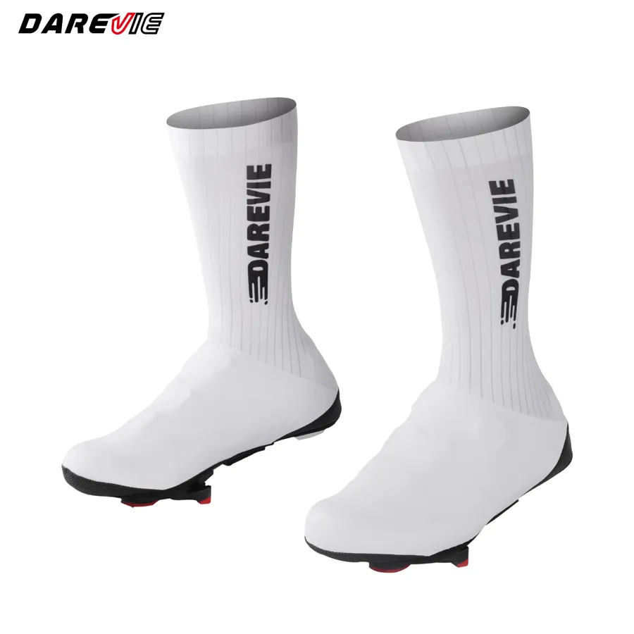 Couvre-chaussures vélo aéro DAREVIE, longueur UCI, couleur Blanc