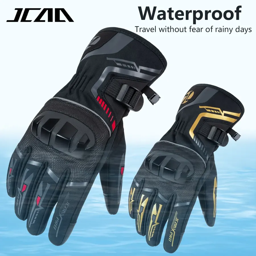 Gants moto d'hiver imperméables avec coques, compatibles tactile, photo 3