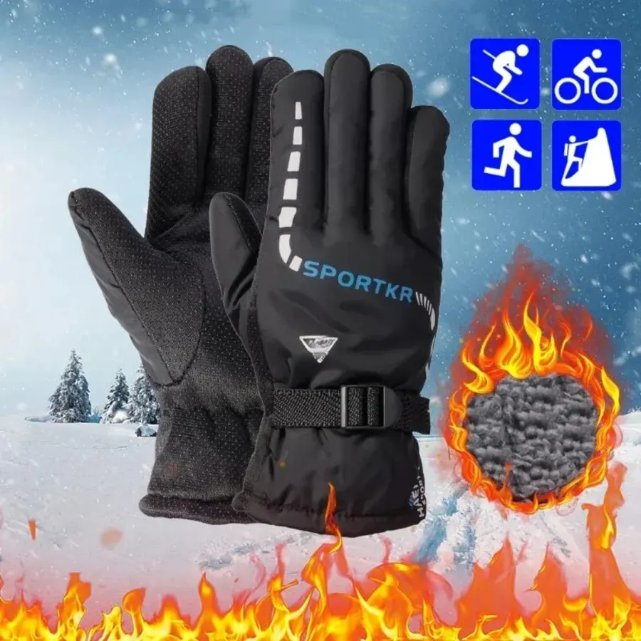Gants moto hiver imperméables doublés polaire, photo 7