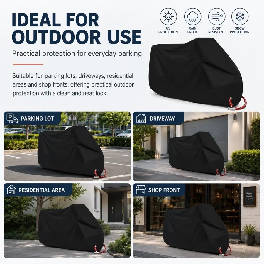 Housse moto et scooter d'extérieur imperméable, œillets antivol, photo 4
