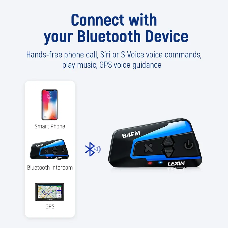 Intercom moto Lexin B4FM-X avec radio FM et partage de musique, photo 3