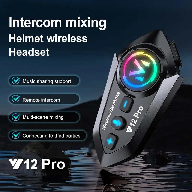 Kit Bluetooth casque moto Y12 Pro (solo ou duo, 500 m), photo 2