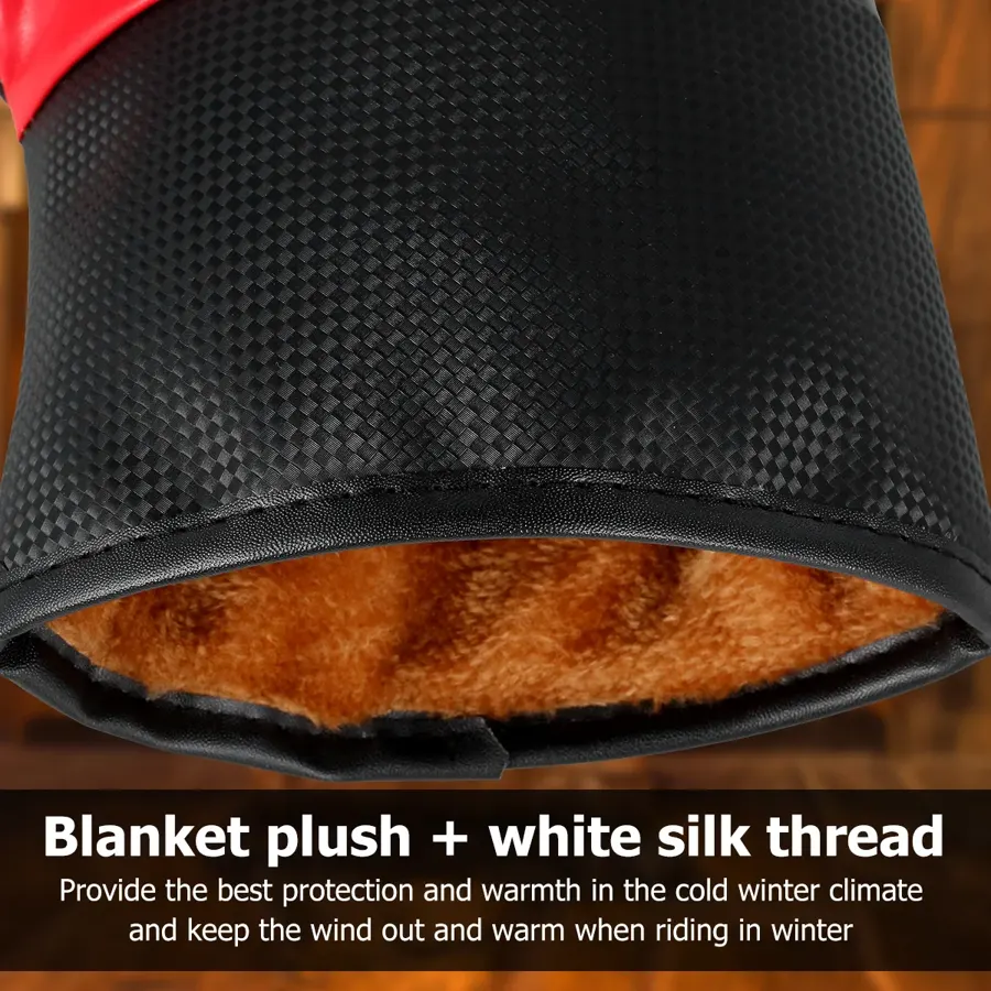 Manchons de guidon moto et scooter pour l'hiver, doublure peluche, photo 3