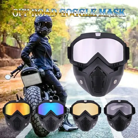 Masque moto cross avec lunettes amovibles