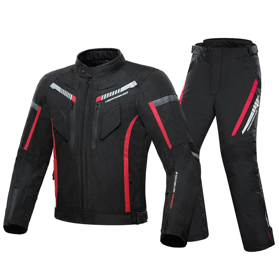 Pantalon moto textile imperméable avec protections genoux et hanches, photo 3