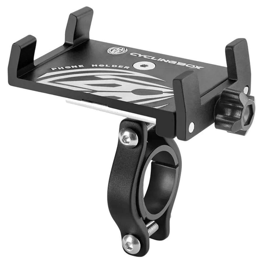 Support téléphone moto en aluminium, couleur Noir