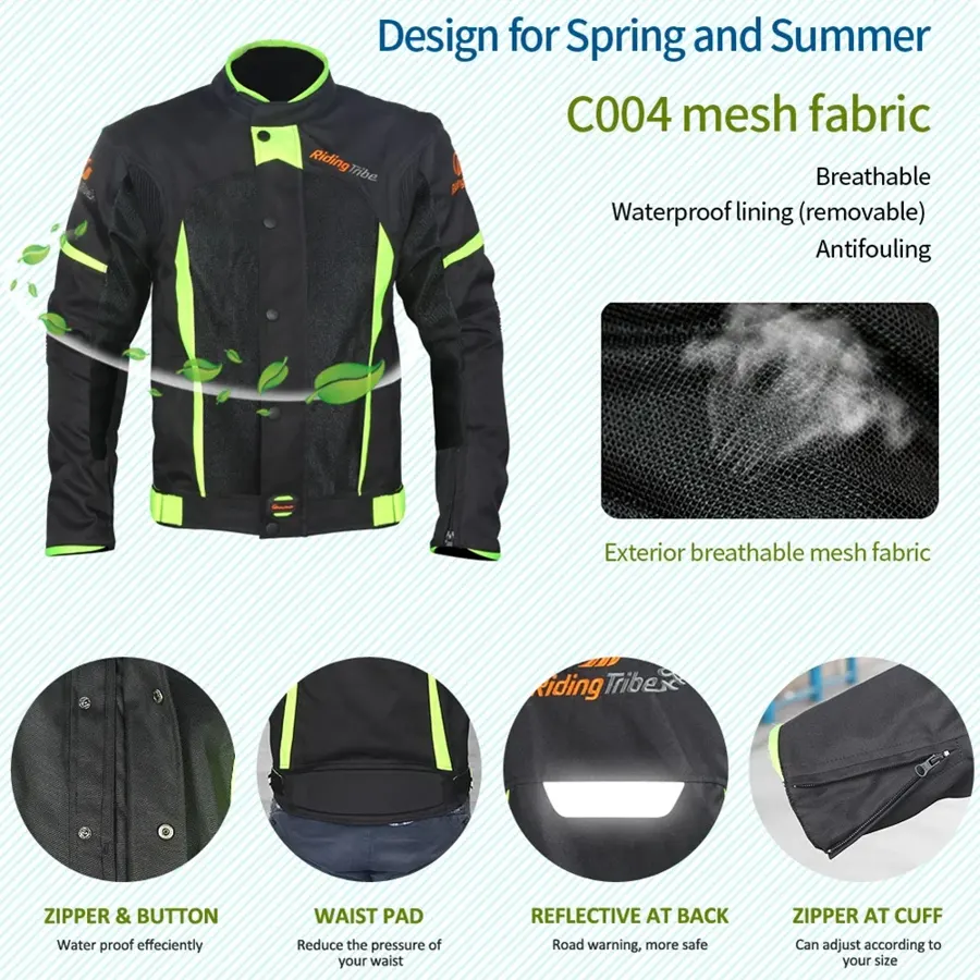 Veste moto d'été respirante Riding Tribe, doublure imperméable amovible, photo 2