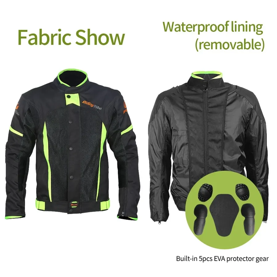Veste moto d'été respirante Riding Tribe, doublure imperméable amovible, photo 4