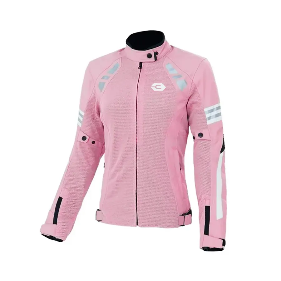 Veste moto femme d'été en maille HEROBIKER, 5 protections, couleur Rose