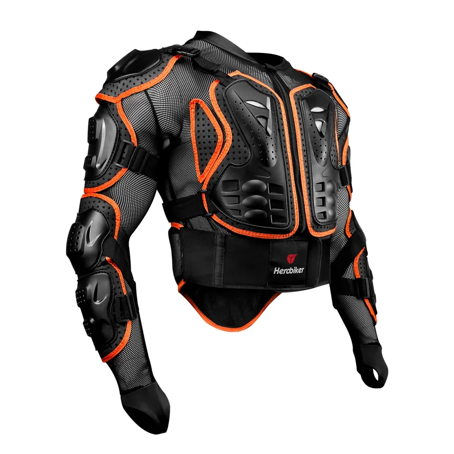 Veste de protection intégrale cross, noir et orange, photo 3