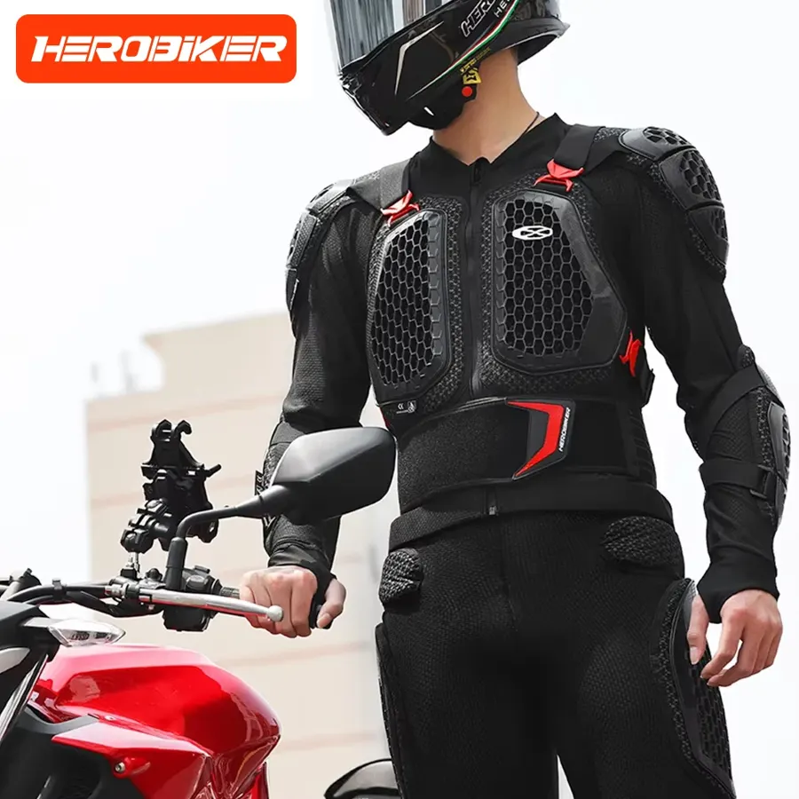 Veste de protection intégrale ventilée, noir et rouge, photo 2