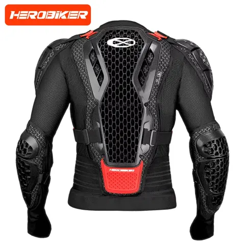Veste de protection intégrale ventilée, noir et rouge